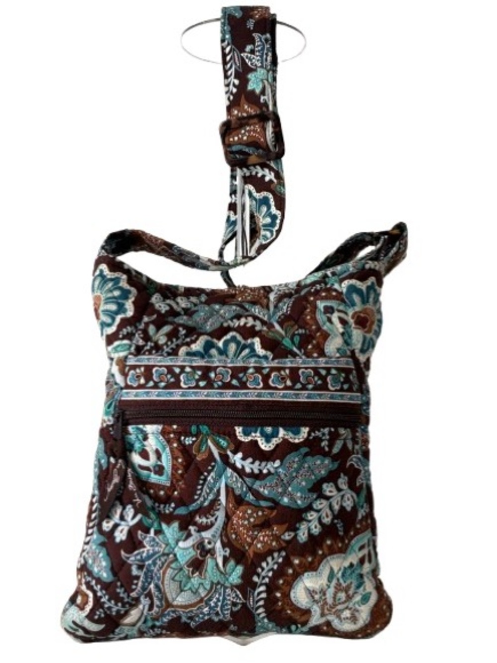 Retired Iconic “Java Blue” Print Quilted Vera Bradley Classic Hipster Crossbody